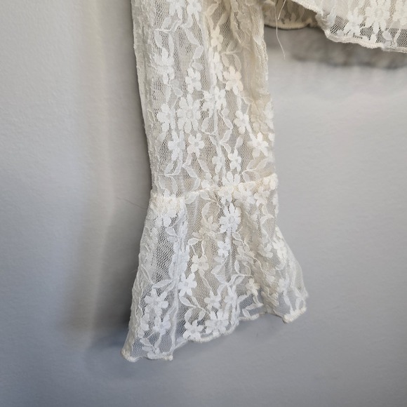 American Eagle Women S Small Lace Blouse Bridgerton Fairy Angelcore Coquette Top - Picture 6 of 12